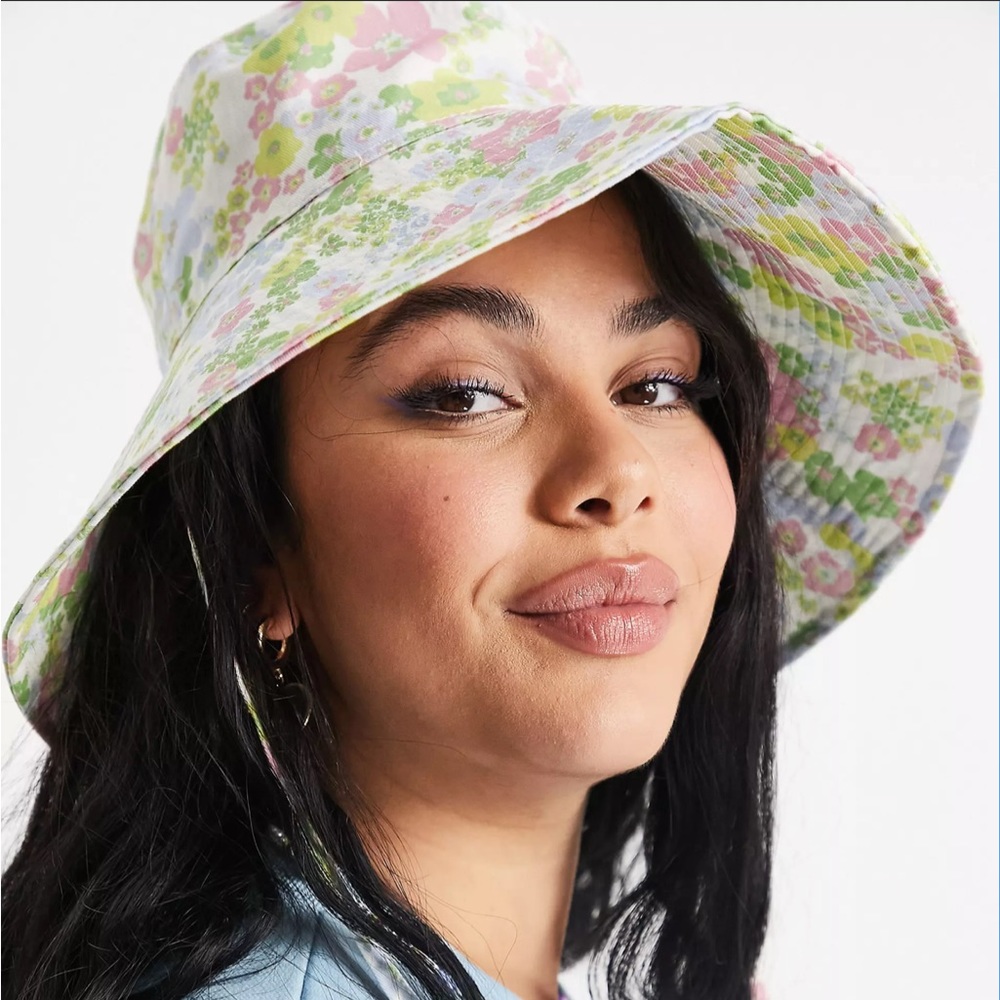 ASOS Floral Bucket Hat with Tie